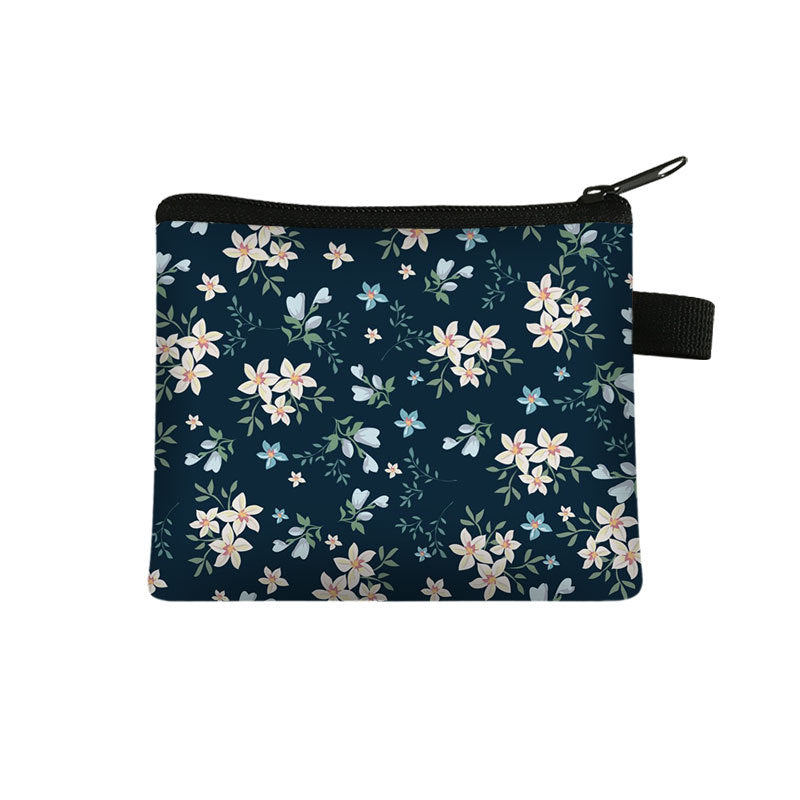 Wholesale Polyester Floral Coin Purse Ladies Coin Key Storage Bag